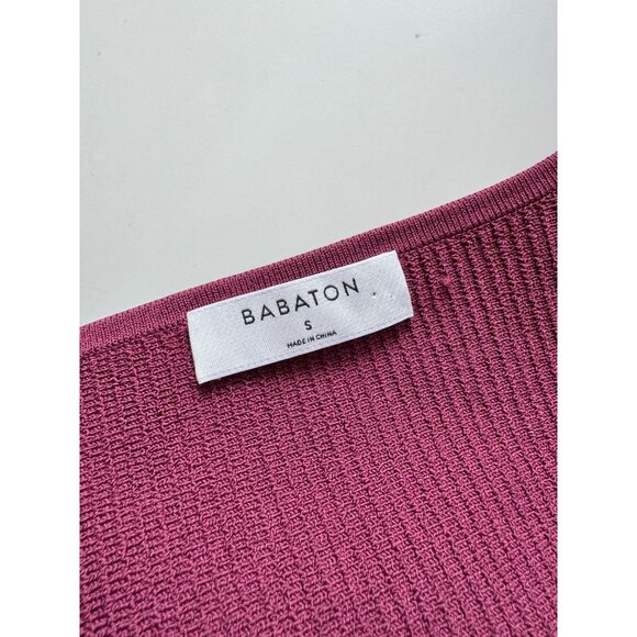NWOT Aritzia BABATON Sculpt Knit Burgundy Sweetheart Long Sleeve Top, Size S - Picture 9 of 16